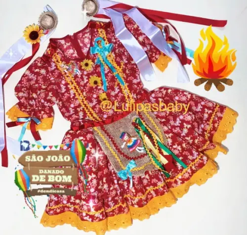 Vestido junino infantil , vestido caipira