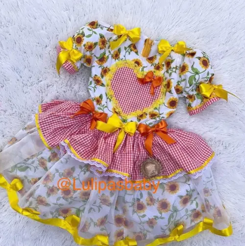 Vestido Junino Infantil Girassol