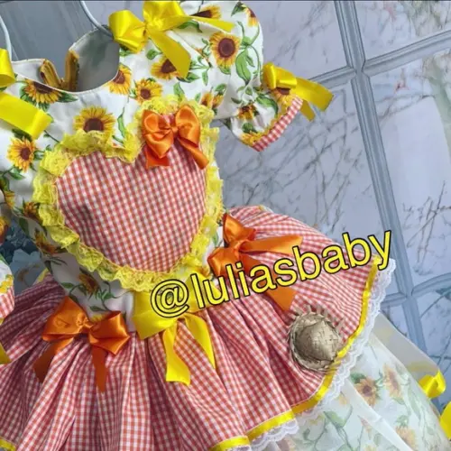 Vestido Junino Infantil Girassol