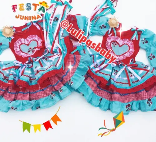 Vestido Junino Infantil Vestido Caipira
