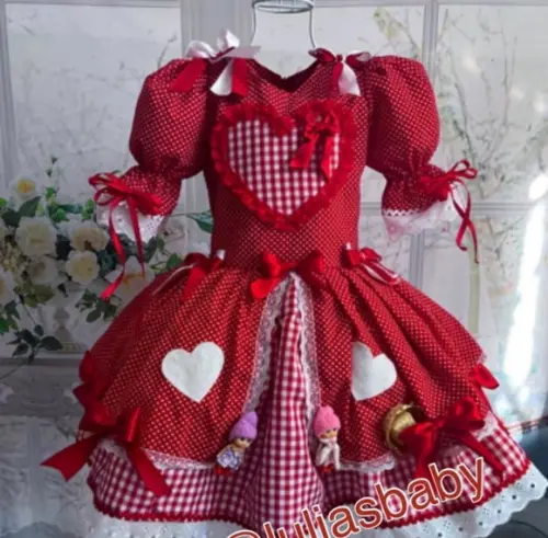 Vestido Junino, Vestido Caipira Vermelho Infantil