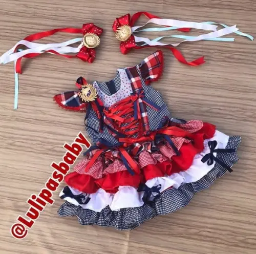 Vestido Junino, Vestido Festa Junina Menina Infantil