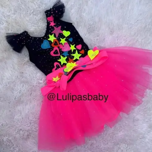 Vestido Neon Infantil Festa