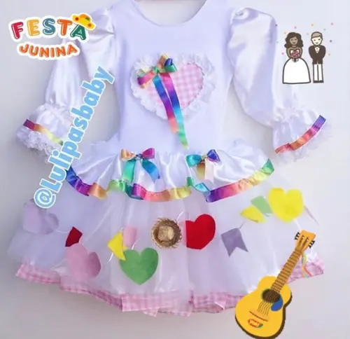 Vestido noiva junina infantil