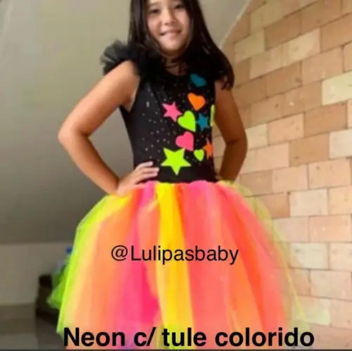 Vestido Neon Infantil Festa
