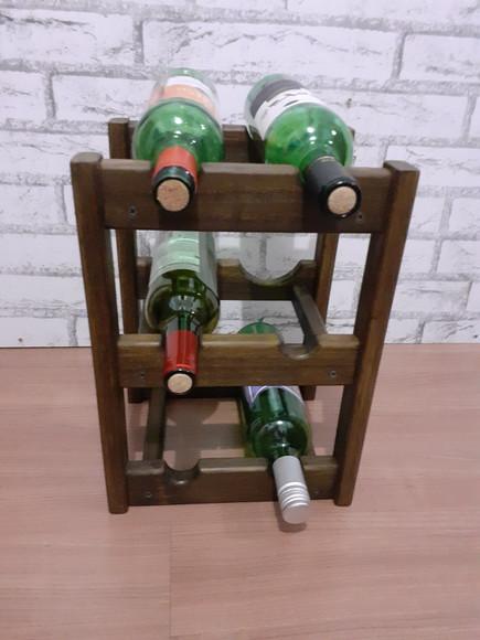 Adega de Vinhos Rack Porta 6 Garrafas Cor Imbuia
