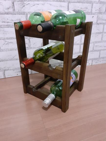 Adega de Vinhos Rack Porta 6 Garrafas Cor Imbuia