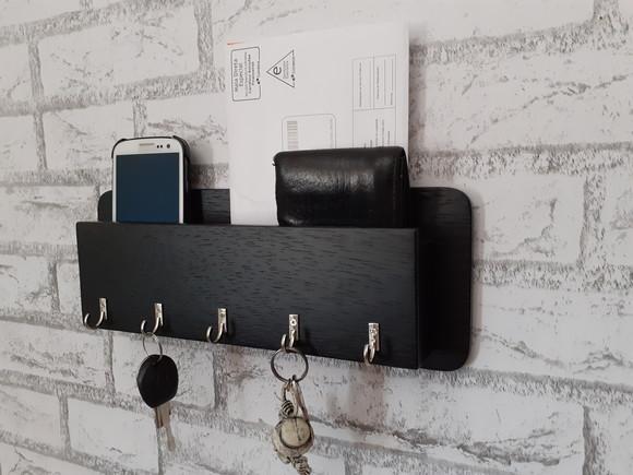 Porta Chaves, Celular, Carteira Cor Preto p/ 5 Chaveiros