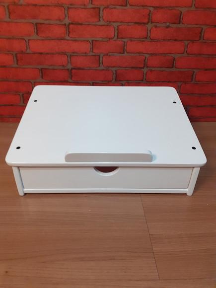 Suporte para Notebook com Gaveta Cor Branco