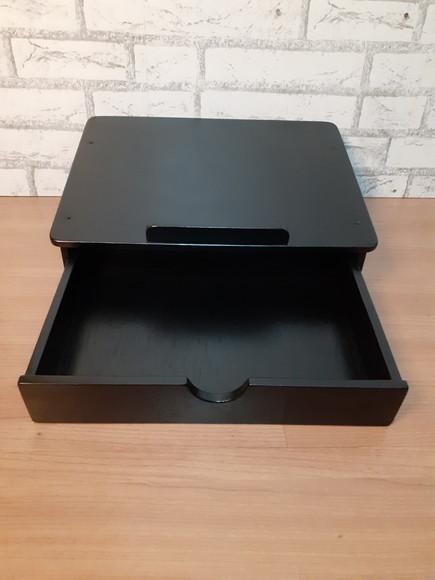 Suporte para Notebook com Gaveta Cor Preto
