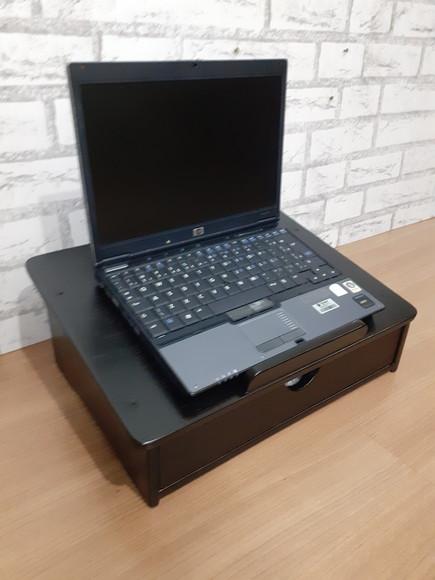 Suporte para Notebook com Gaveta Cor Preto