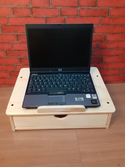 Suporte para Notebook com Gaveta Cor Natural