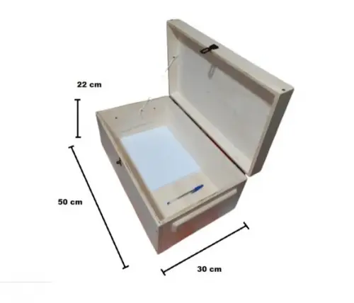Caixa com Fecho para Cadeado 32x50x22
