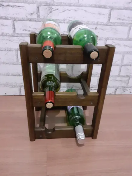 Adega de Vinhos Rack Porta 6 Garrafas Cor Imbuia