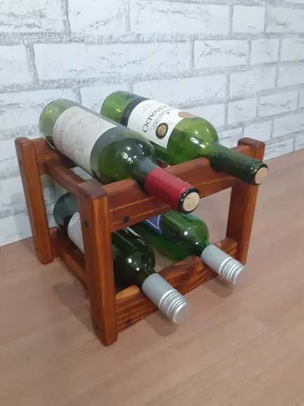 Adega de Vinhos Rack Porta 4 Garrafas Cor Cedro