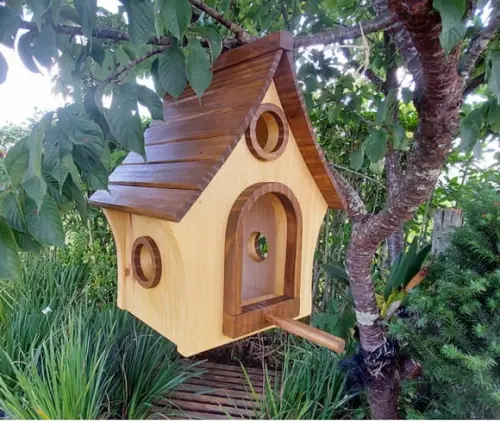 Casinha de Passarinho Madeira Pinus Tratada