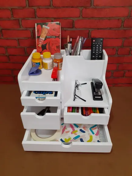 Organizador de Mesa com 4 Gavetas