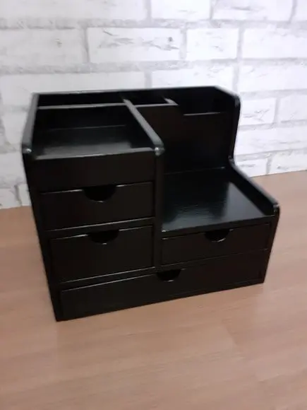 Organizador de Mesa com 4 Gavetas Cor Preto