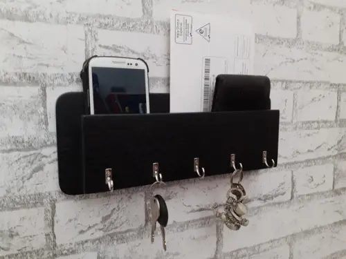 Porta Chaves, Celular, Carteira Cor Preto p/ 5 Chaveiros