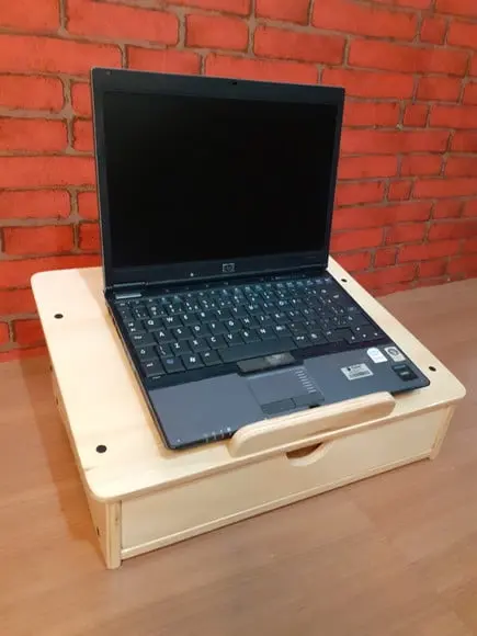 Suporte para Notebook com Gaveta Cor Natural