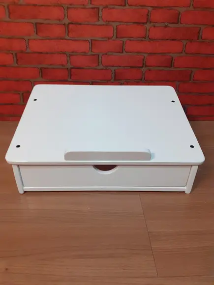 Suporte para Notebook com Gaveta Cor Branco