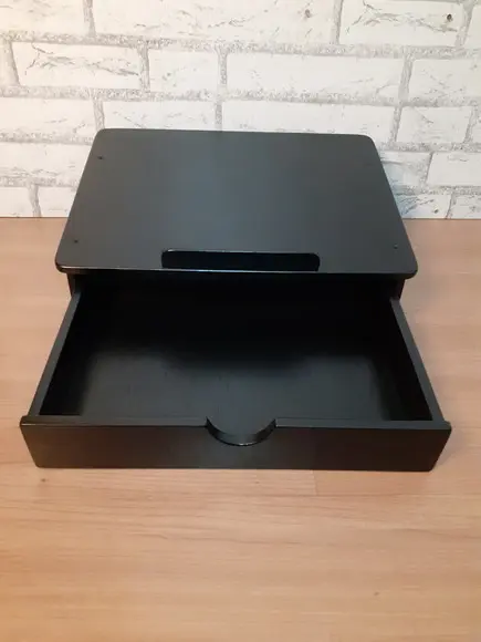 Suporte para Notebook com Gaveta Cor Preto