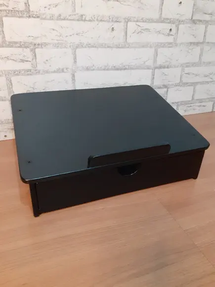 Suporte para Notebook com Gaveta Cor Preto