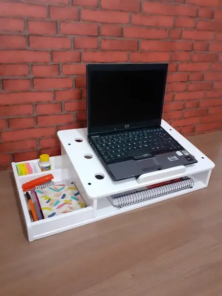 Suporte para Notebook e Porta Treco Branco
