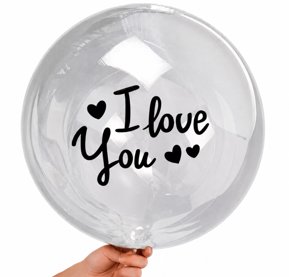 Kit 10 Adesivos Vinil I Love You para balão, bexiga, bubble, c