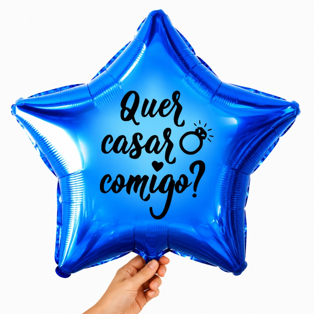 Kit 10 Adesivos Vinil QUER CASAR COMIGO para balão, bexiga, bu
