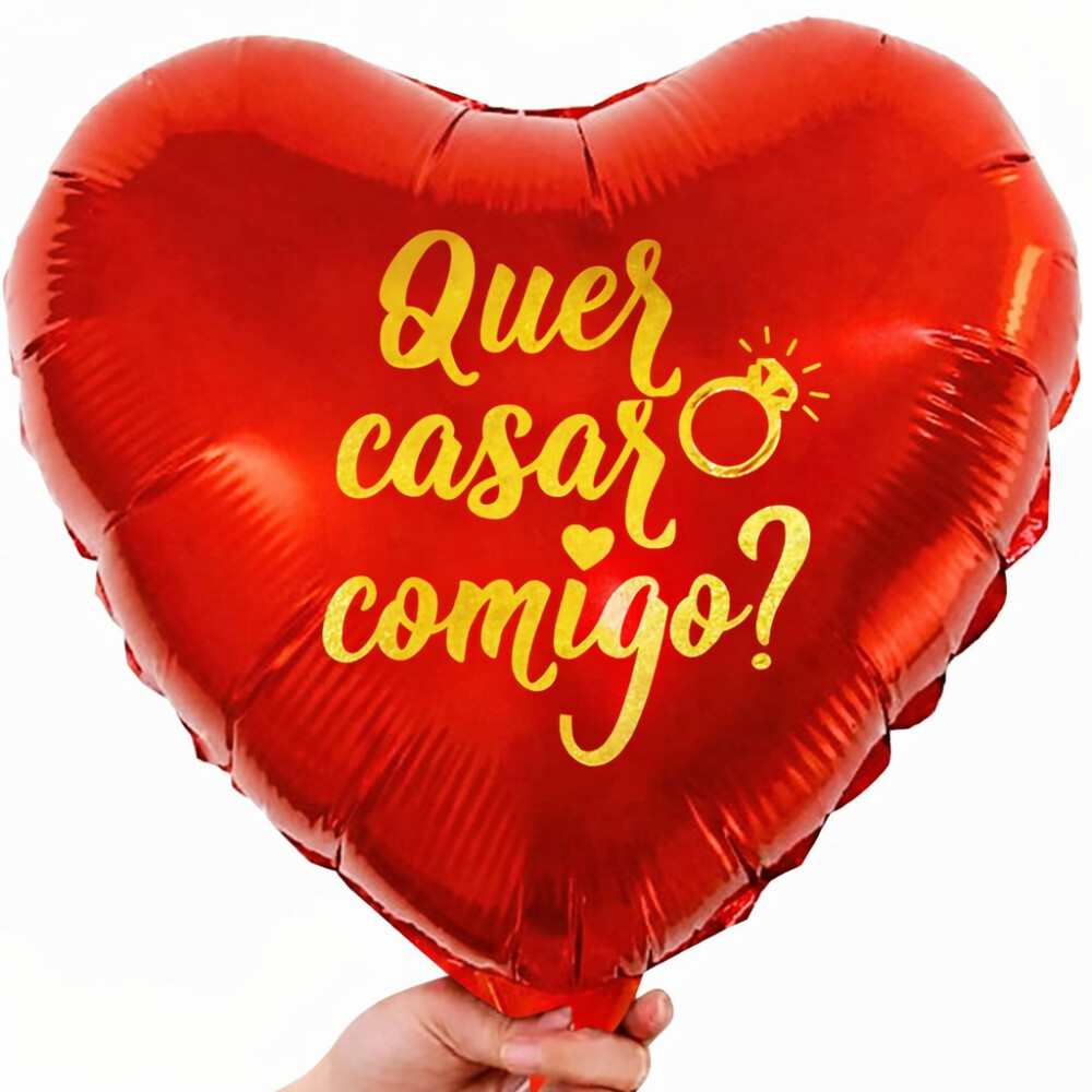 Kit 10 Adesivos Vinil QUER CASAR COMIGO para balão, bexiga, bu