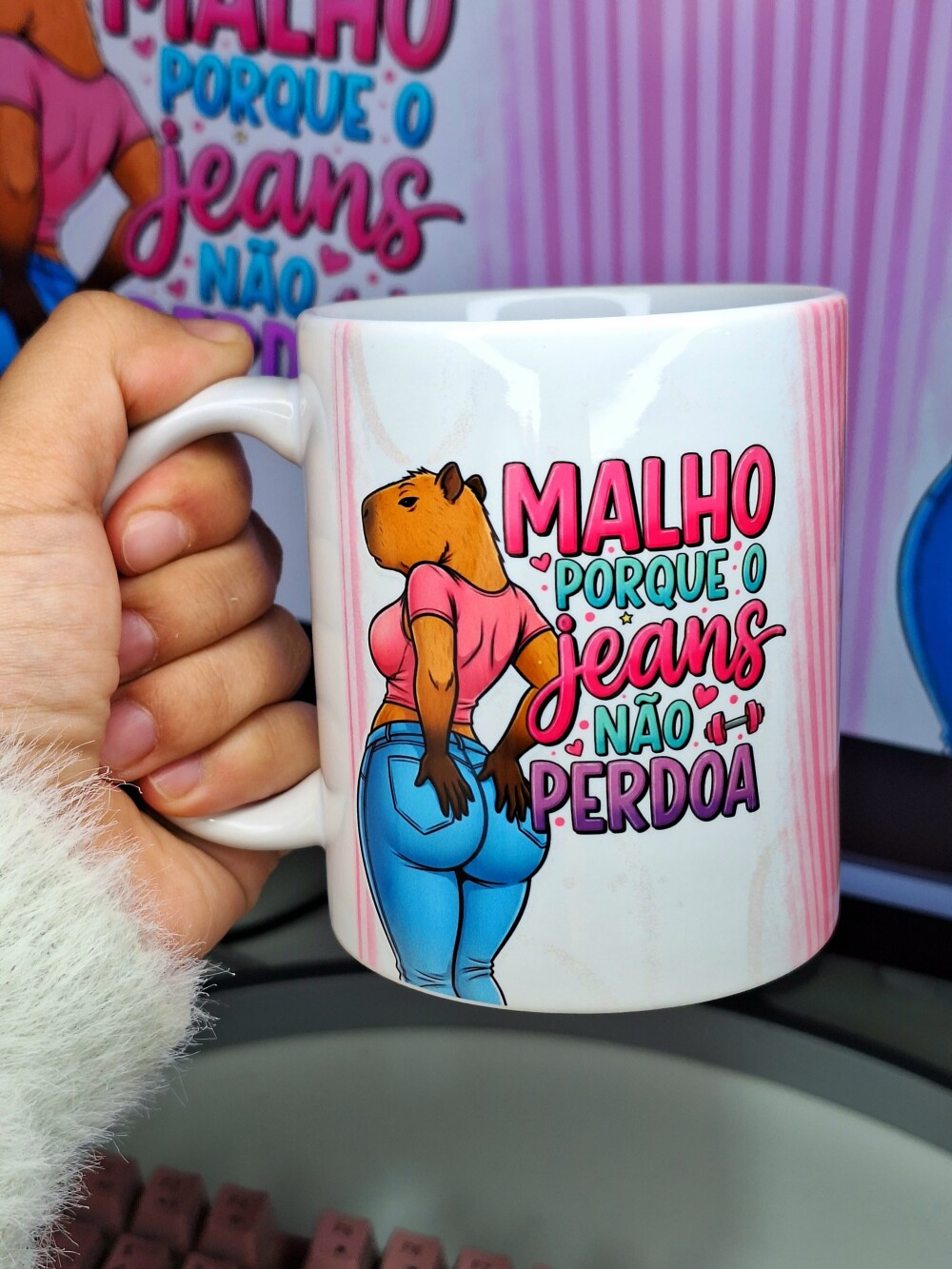 Caneca academia CAPIVARA FITNESS capacidade 325ml personalizada c