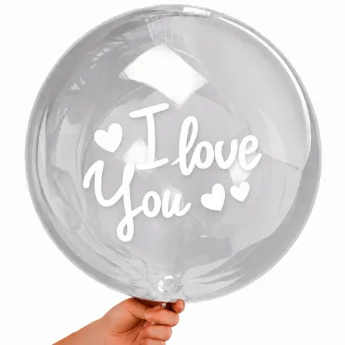 Kit 10 Adesivos Vinil I Love You para balão, bexiga, bubble, c