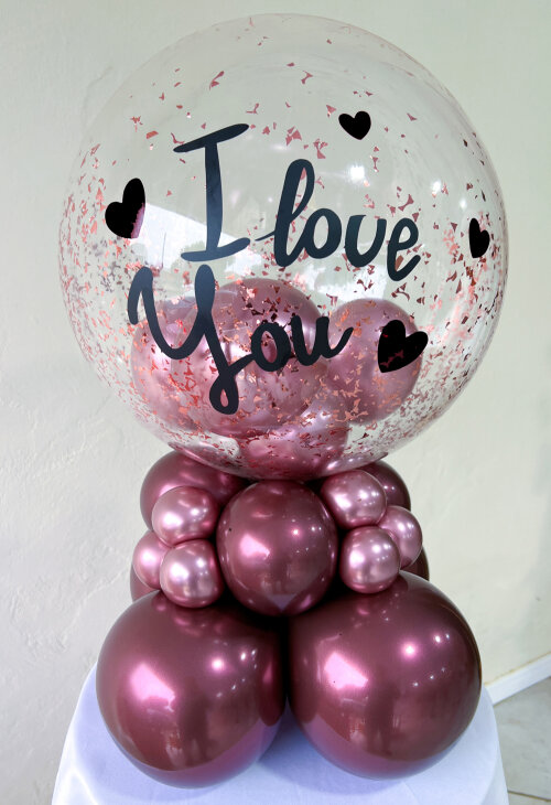 Kit 10 Adesivos Vinil I Love You para balão, bexiga, bubble, c
