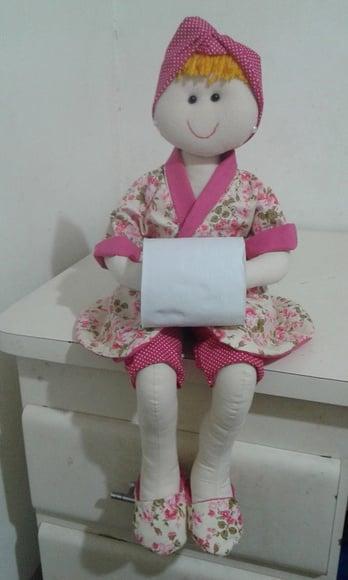 Boneca Banheiro Porta Papel