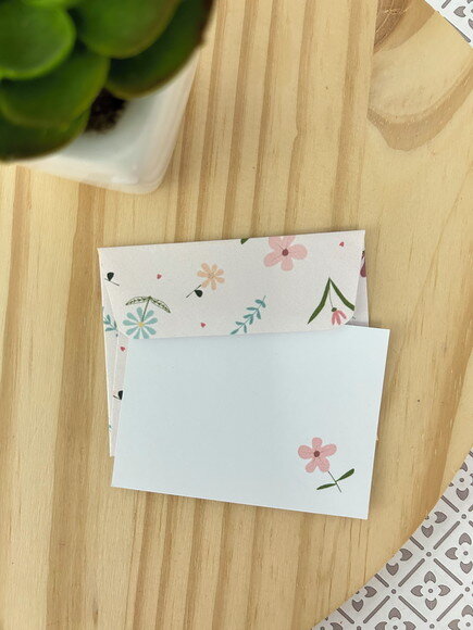10 Mini Cartões com Envelopes Floral