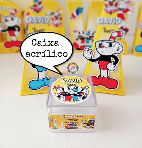 Caixa acrilico - tema CUPHEAD