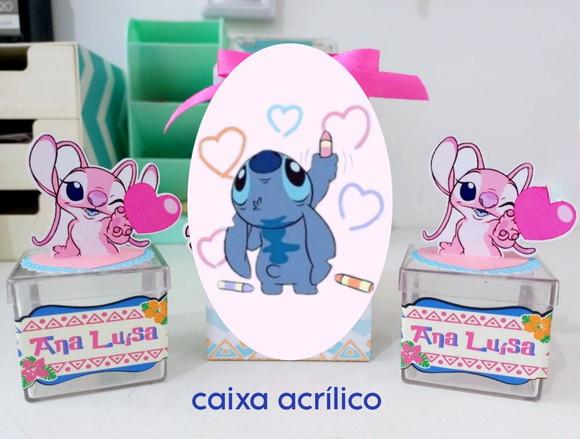 Caixa Acrilico - Tema Stitch e Angel