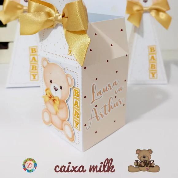Caixa Milk - Ursinho Aquarela