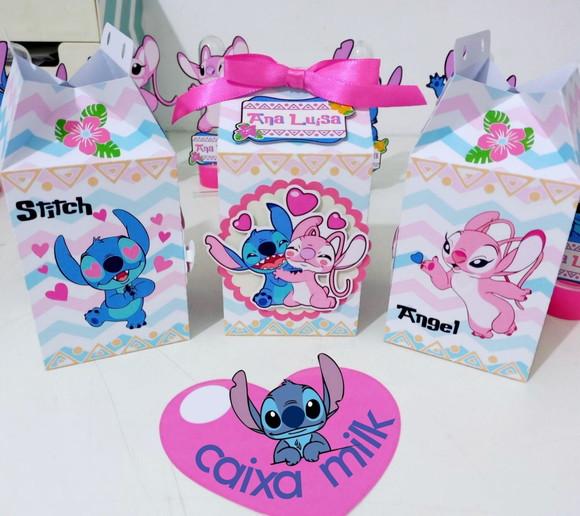 Caixa Milk Personalizada - Stitch e Angel