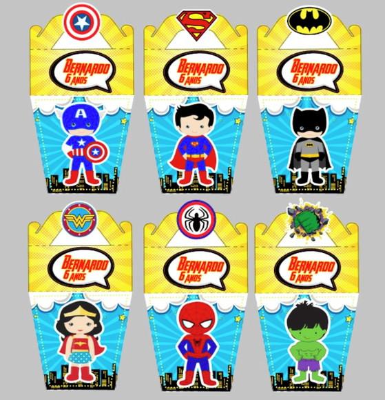 Caixa Sushi - Tema Super Herois Baby