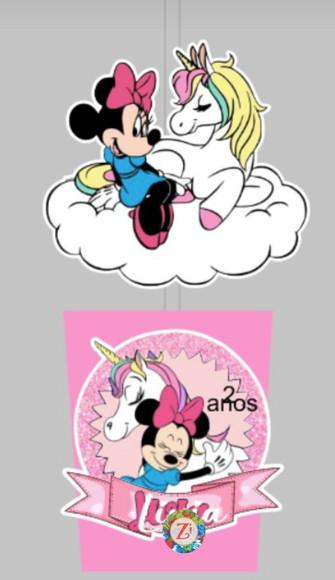 Centro de Mesa - Baldinho Minnie e Unicornio