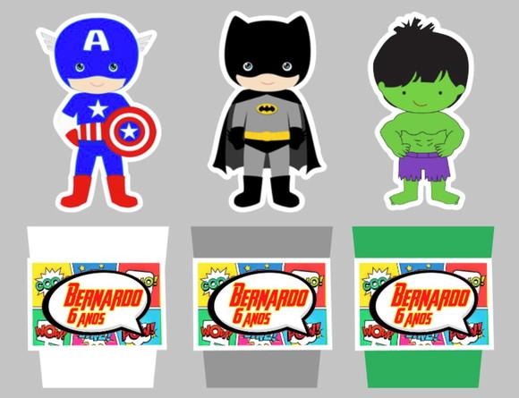 Centro De Mesa - Baldinho Super Herois Baby