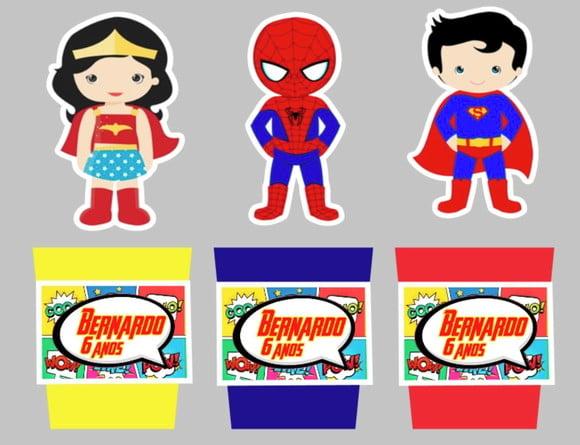Centro De Mesa - Baldinho Super Herois Baby