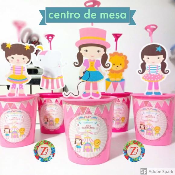 Centro de Mesa Baldinho - CIRCO ROSA