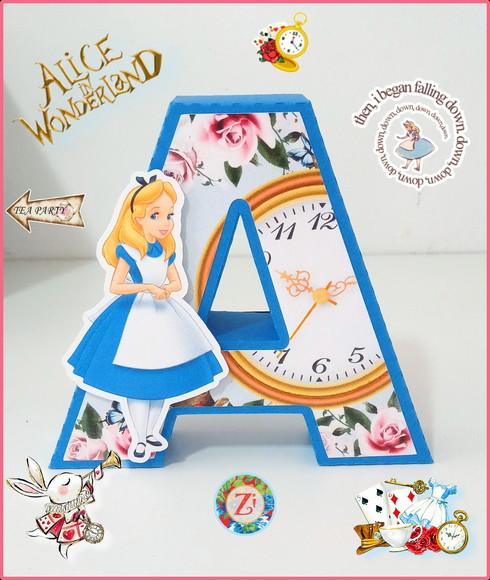 Letras E Números 3d - Tema Alice País Das Maravilhas