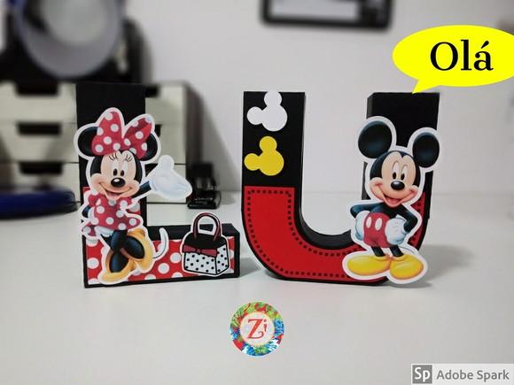 Letras e Números 3D - Tema CASA DO MICKEY