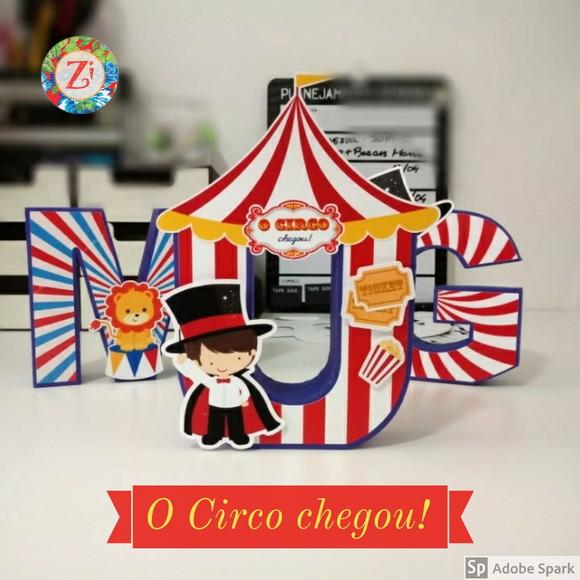 Letras E Números 3d - Tema Circo Colorido