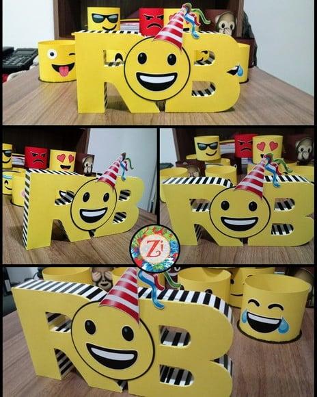 Letras e Números 3D - tema EMOJI