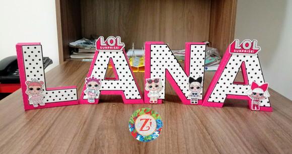 Letras e Números 3D - Tema LOL SURPRISE